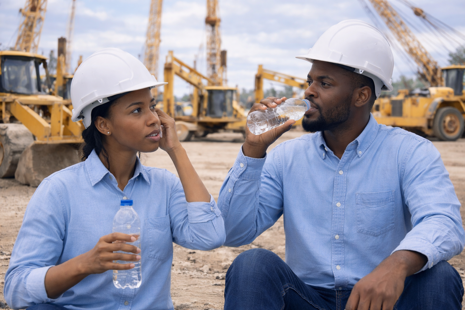 LR-Workers taking their break